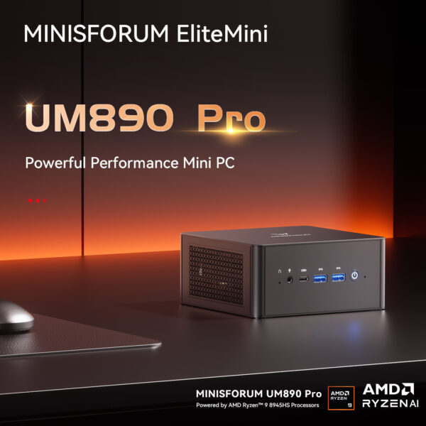 คอมพิวเตอร์ mini-PC Minisforum 890 Pro R9-8945HS Zen 4 Ryzen  AI  OCulnk Performance - Image 3
