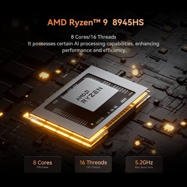 คอมพิวเตอร์ mini-PC Minisforum 890 Pro R9-8945HS Zen 4 Ryzen  AI  OCulnk Performance - Image 9