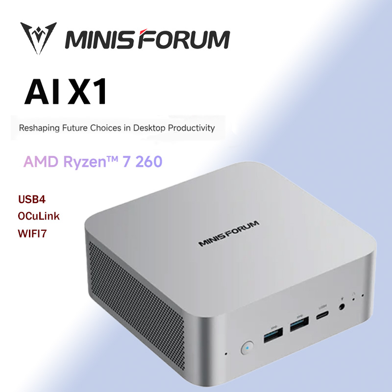 mini PC Minisforum AI X1 AMD Ryzen™ AI 7 260 (8C/16T) 38 TOPS Innovation OCuLink