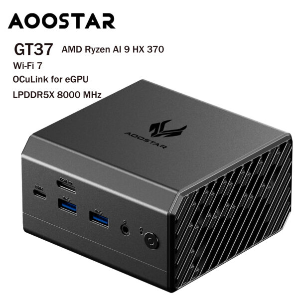 mini PC AoostarGT37 Ryzen AI9 HX370 Zen 5 Power in Sleek Design LPDDR5X8000MHz withOculink port eGPU