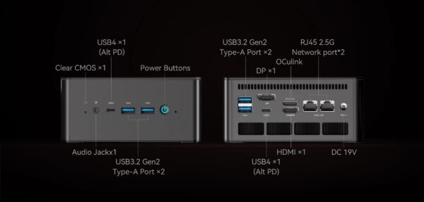 คอมพิวเตอร์ mini-PC Minisforum UM880 Pro R7-8845HS Zen 4 Ryzen  AI  OCulnk Performance - Image 7