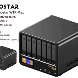 Aoostar WTR Max NAS Host with  Ryzen 7 8845HS 6+5 Drive Bays OuLink+USB4+SFP+