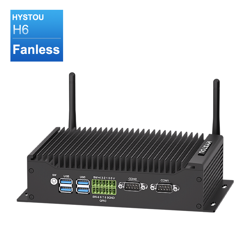mini PC Industrial HYSTOU H6 Fanless Dual LAN auto power-on