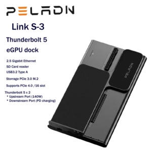 อปกรณ์ต่อการ์ดจอแยก external e gpu peladn link s 3 docking station port thunderbolt 5 80gbps