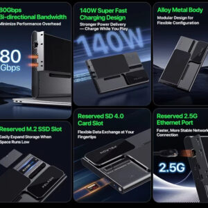 อปกรณ์ต่อการ์ดจอแยก external e gpu peladn link s 3 docking station port thunderbolt 5 80gbps