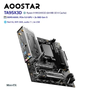 เมนบอร์ด aoostar ta95x3d main bord mini atx on board amd ryzen™ 9 9955hx3d / 9955hx