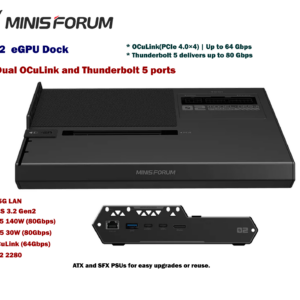 minisforum deg2 egpu dock oculink and thunderbolt 5 ports optimized for ai and creation workflows