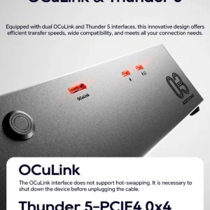 อุปกรณ์ต่อการ์ดจอแยก aoostar ag03 egpu dock oculink dual usb5 (thunderbolt 5) port built in 800w us plug