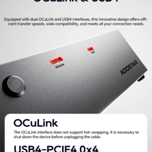 อุปกรณ์ต่อการ์ดจอแยก aoostar ag02 egpu dock oculink usb4 port built in 800w powersupply us plug