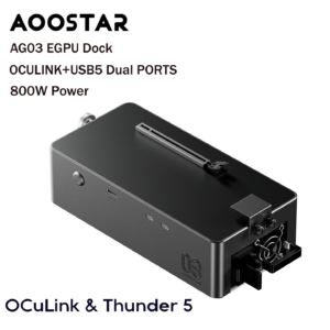 อุปกรณ์ต่อการ์ดจอแยก aoostar ag03 egpu dock oculink dual usb5 (thunderbolt 5) port built in 800w us plug